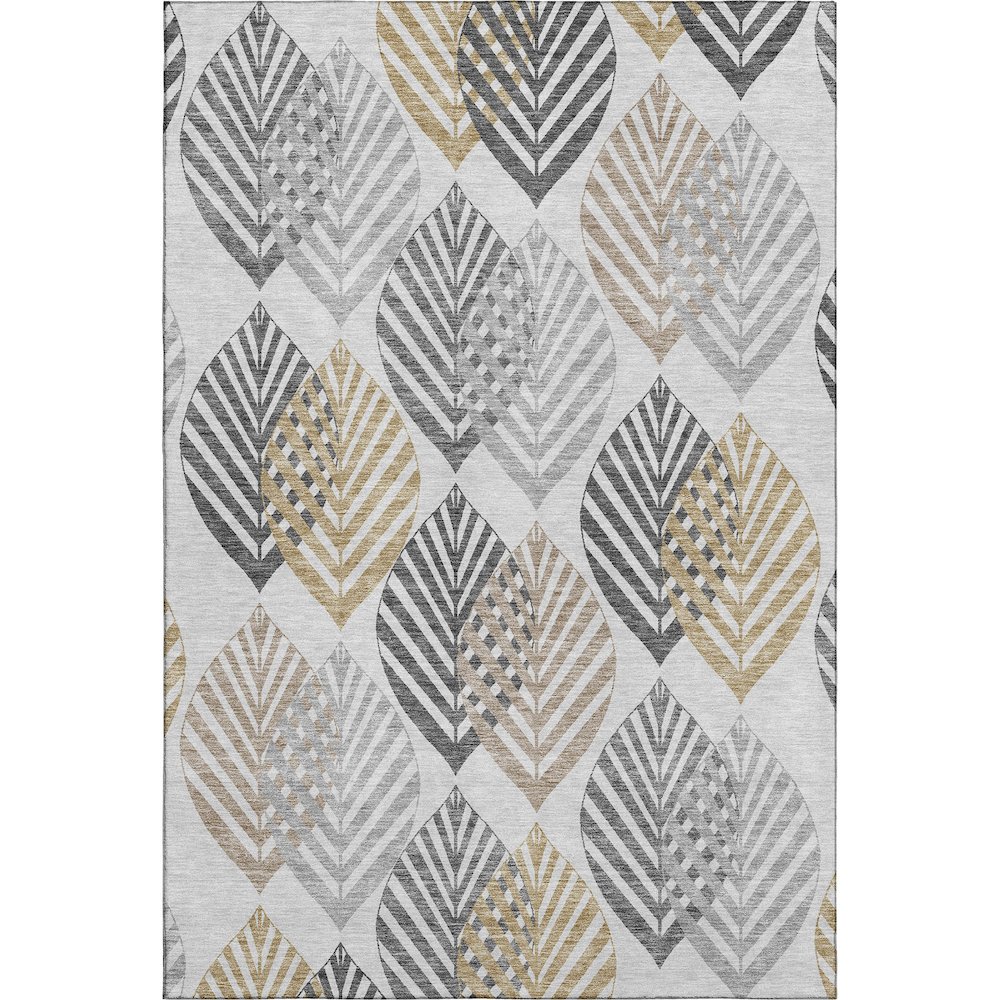 Premium Machine Washable Mayfield AMF744 Silver 9' x 12' Rug. Picture 1