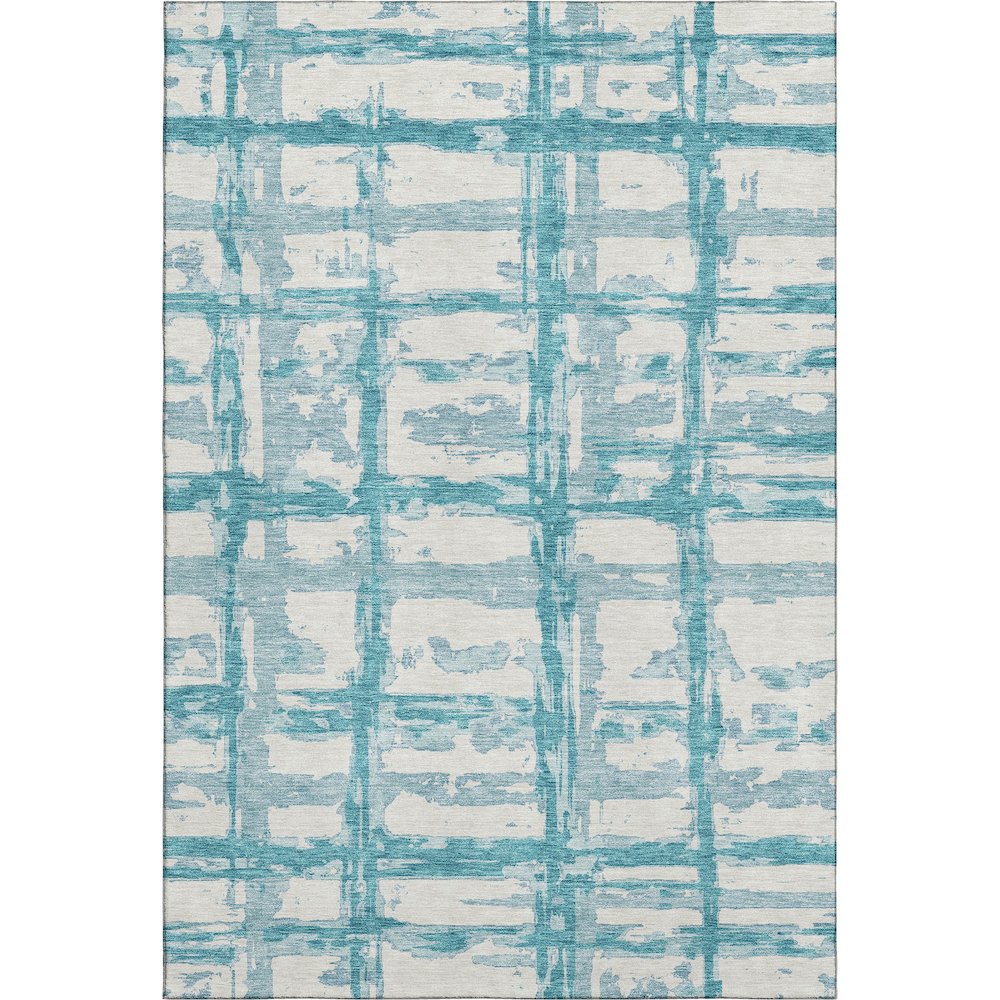 Premium Machine Washable Mayfield AMF745 Teal 9' x 12' Rug. Picture 1