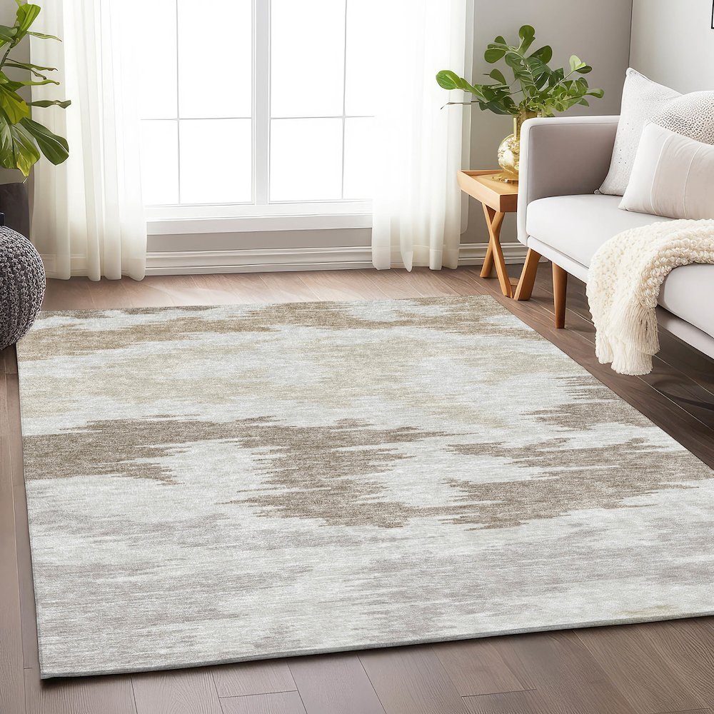Premium Machine Washable Mayfield AMF746 Ivory 9' x 12' Rug. Picture 5