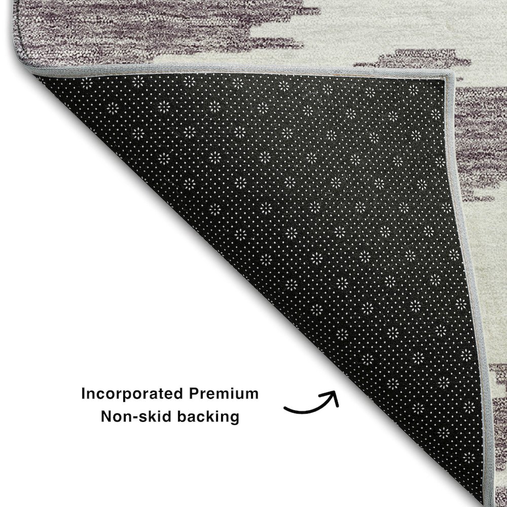 Premium Machine Washable Mayfield AMF746 Purple 5' x 7'6" Rug. Picture 2