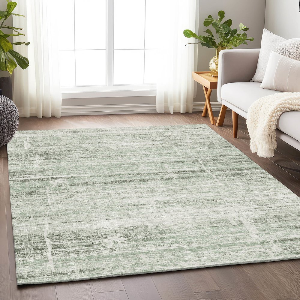 Premium Machine Washable Mayfield AMF747 Sage 9' x 12' Rug. Picture 5