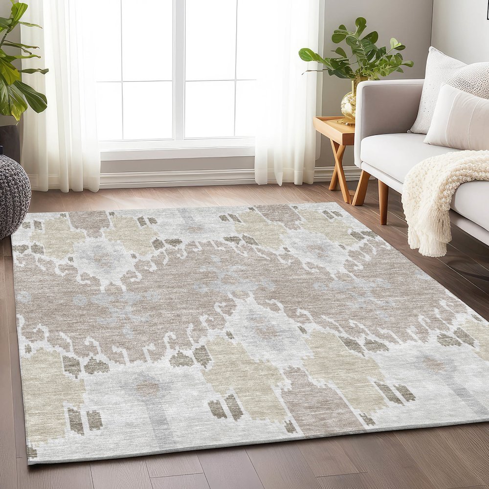 Premium Machine Washable Mayfield AMF748 Ivory 9' x 12' Rug. Picture 5