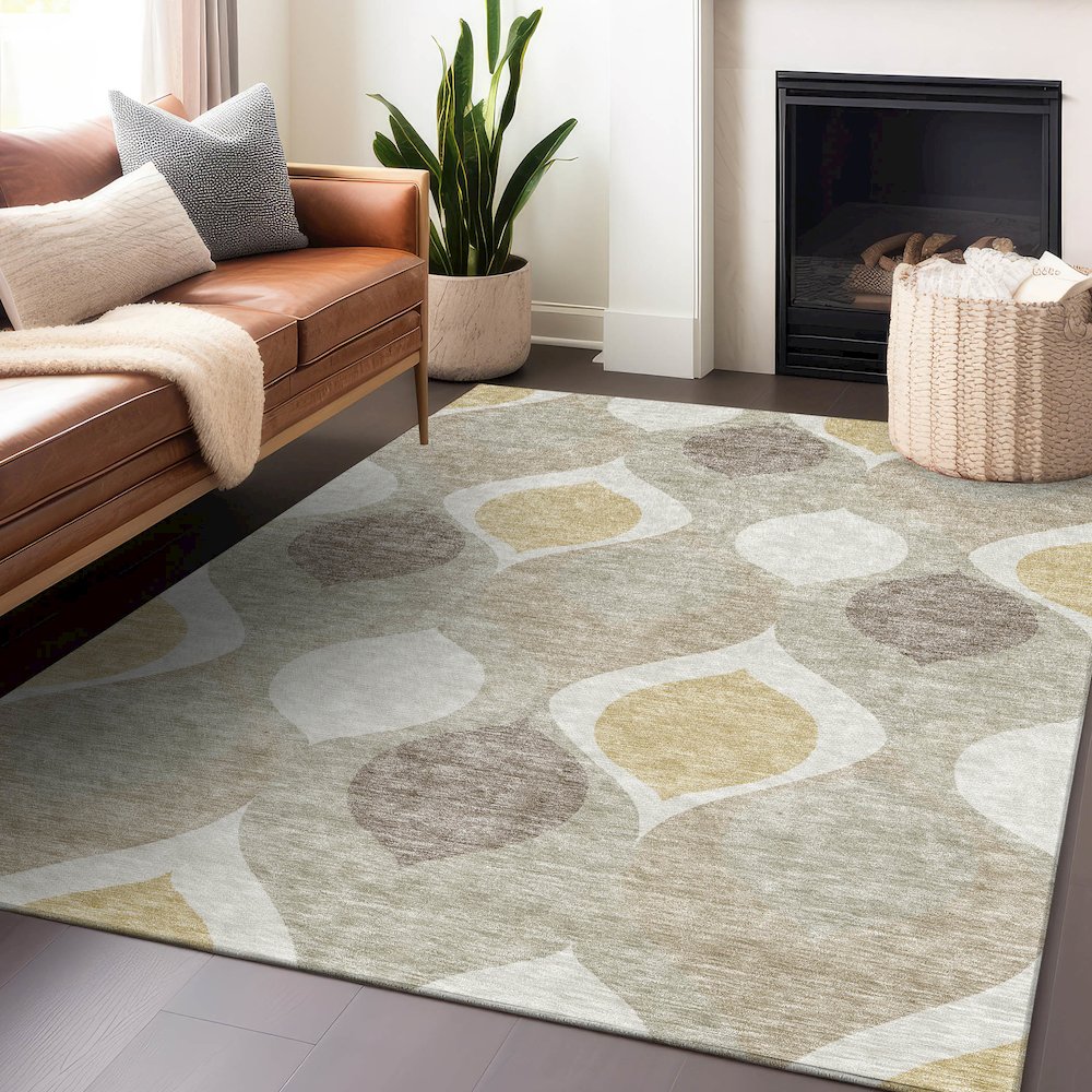 Premium Machine Washable Mayfield AMF749 Beige 9' x 12' Rug. Picture 6
