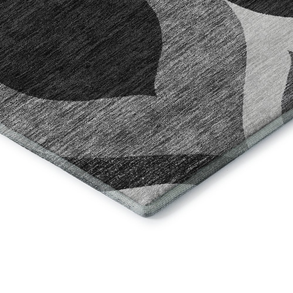 Premium Machine Washable Mayfield AMF749 Black 5' x 7'6" Rug. Picture 3