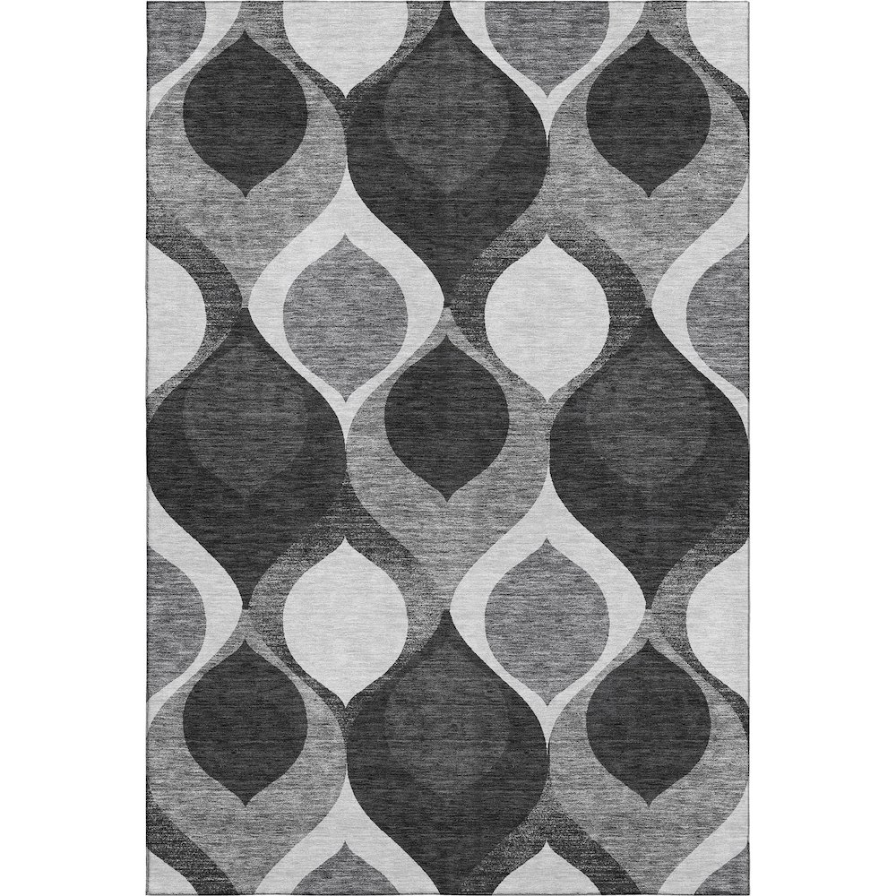 Premium Machine Washable Mayfield AMF749 Black 9' x 12' Rug. Picture 1