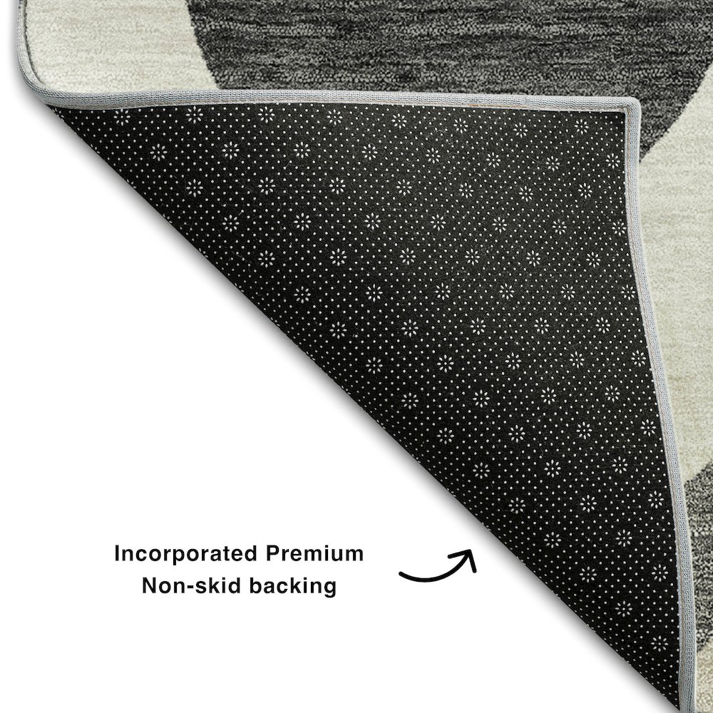 Premium Machine Washable Mayfield AMF749 Gray 5' x 7'6" Rug. Picture 2