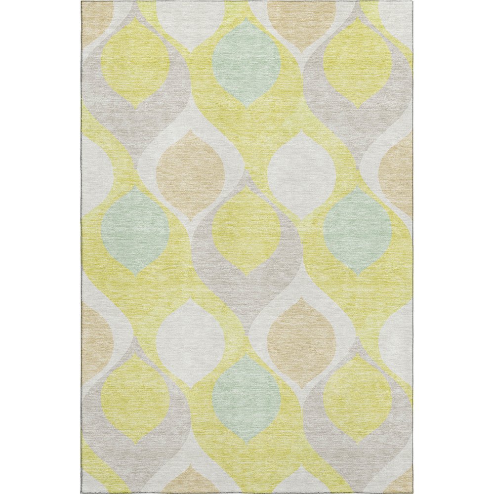 Premium Machine Washable Mayfield AMF749 Yellow 9' x 12' Rug. Picture 1