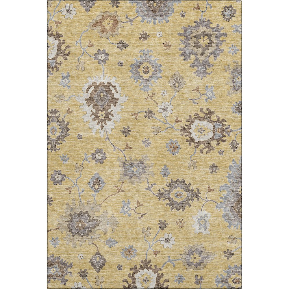 Premium Machine Washable Mayfield AMF753 Gold 9' x 12' Rug. Picture 1