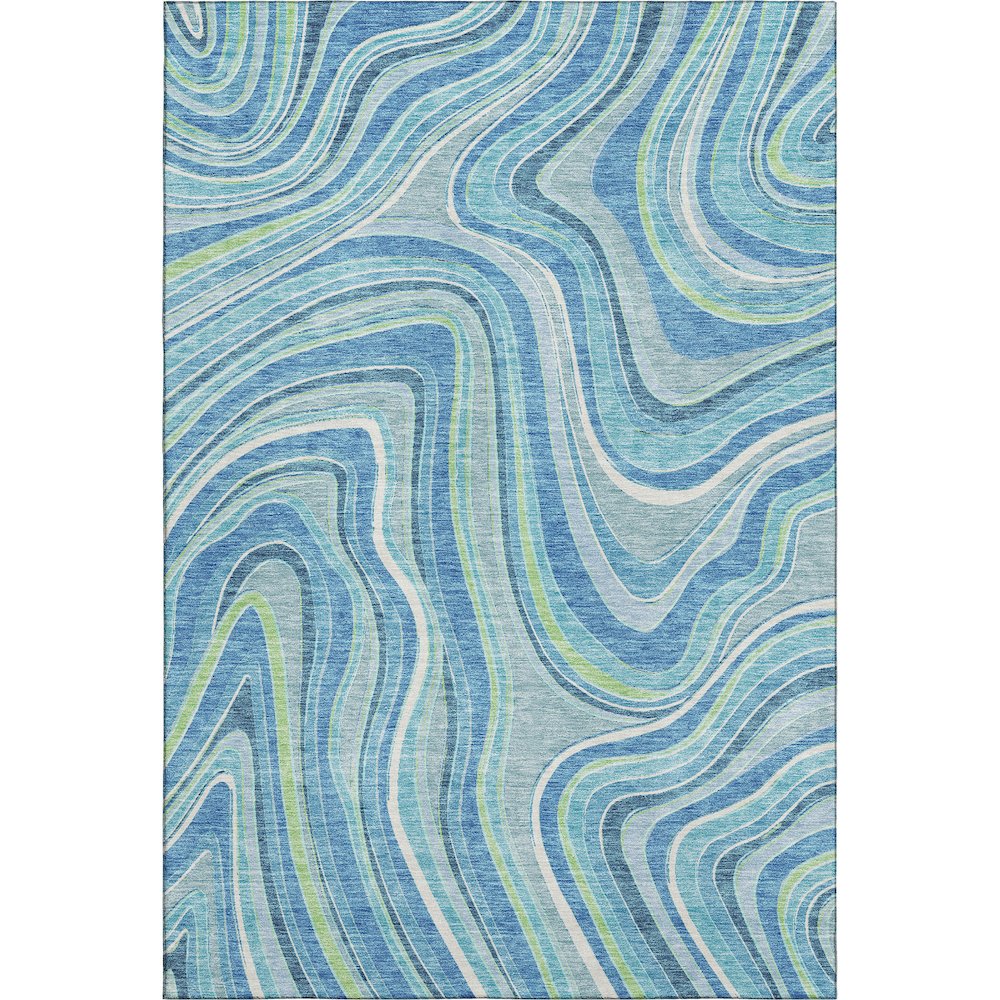 Premium Machine Washable Mayfield AMF756 Blue 9' x 12' Rug. Picture 1
