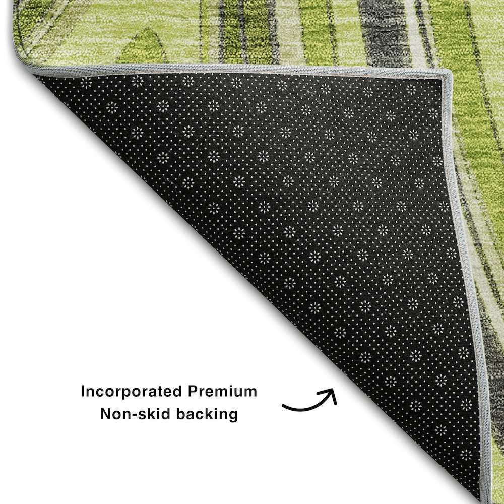Premium Machine Washable Mayfield AMF756 Lime 5' x 7'6" Rug. Picture 2