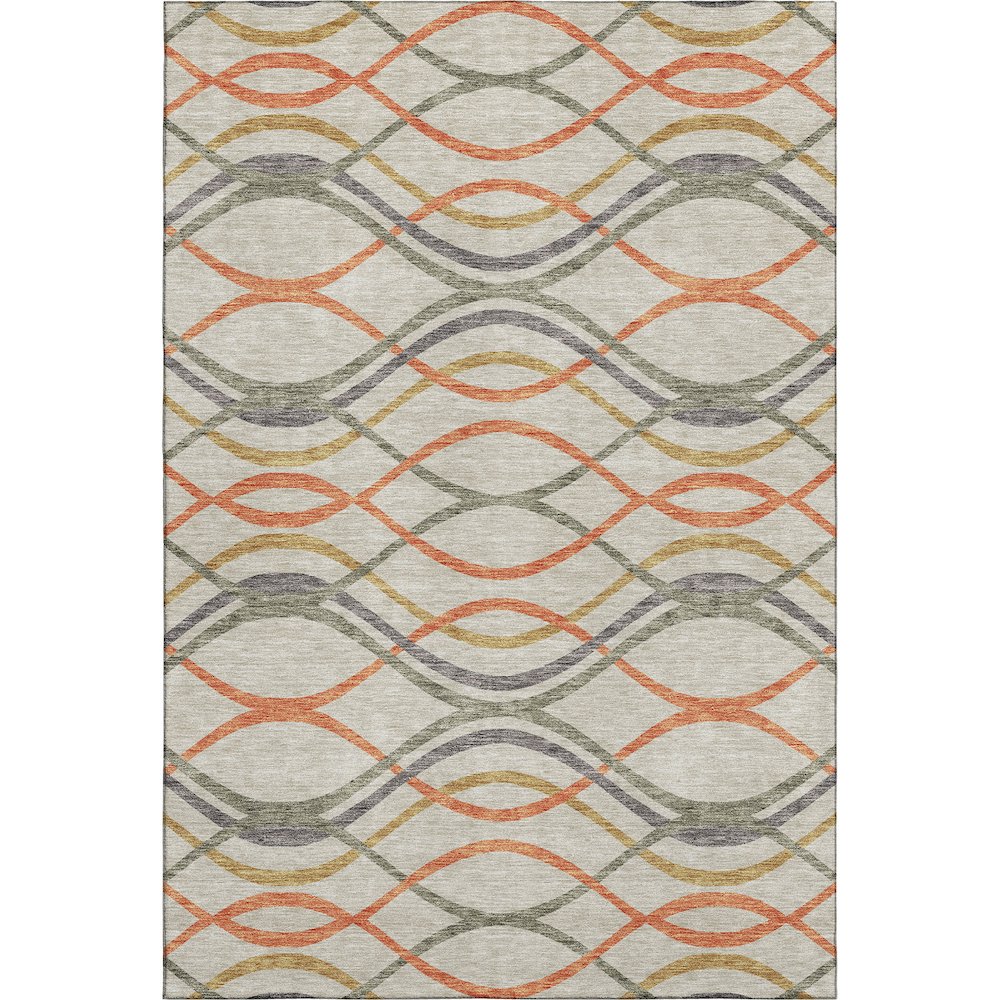 Premium Machine Washable Mayfield AMF757 Orange 9' x 12' Rug. Picture 1