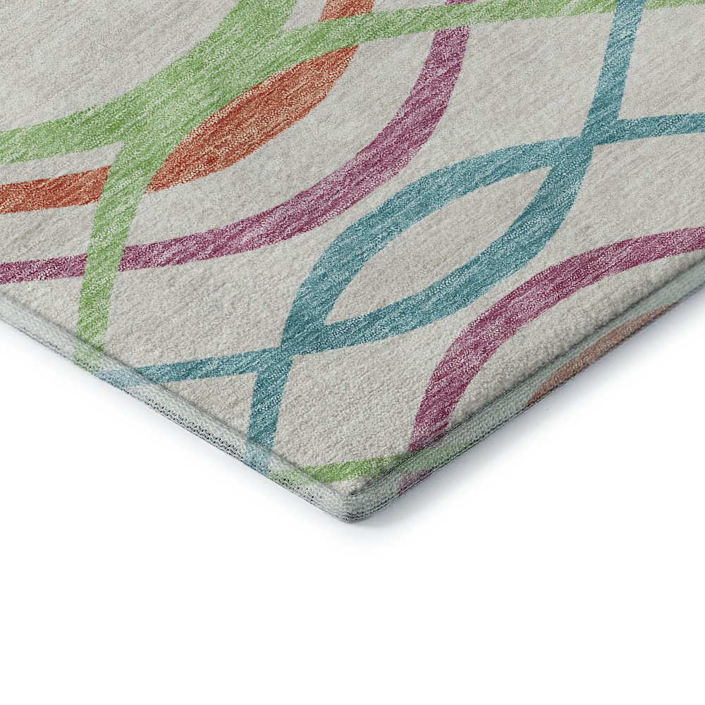 Premium Machine Washable Mayfield AMF757 White 5' x 7'6" Rug. Picture 3