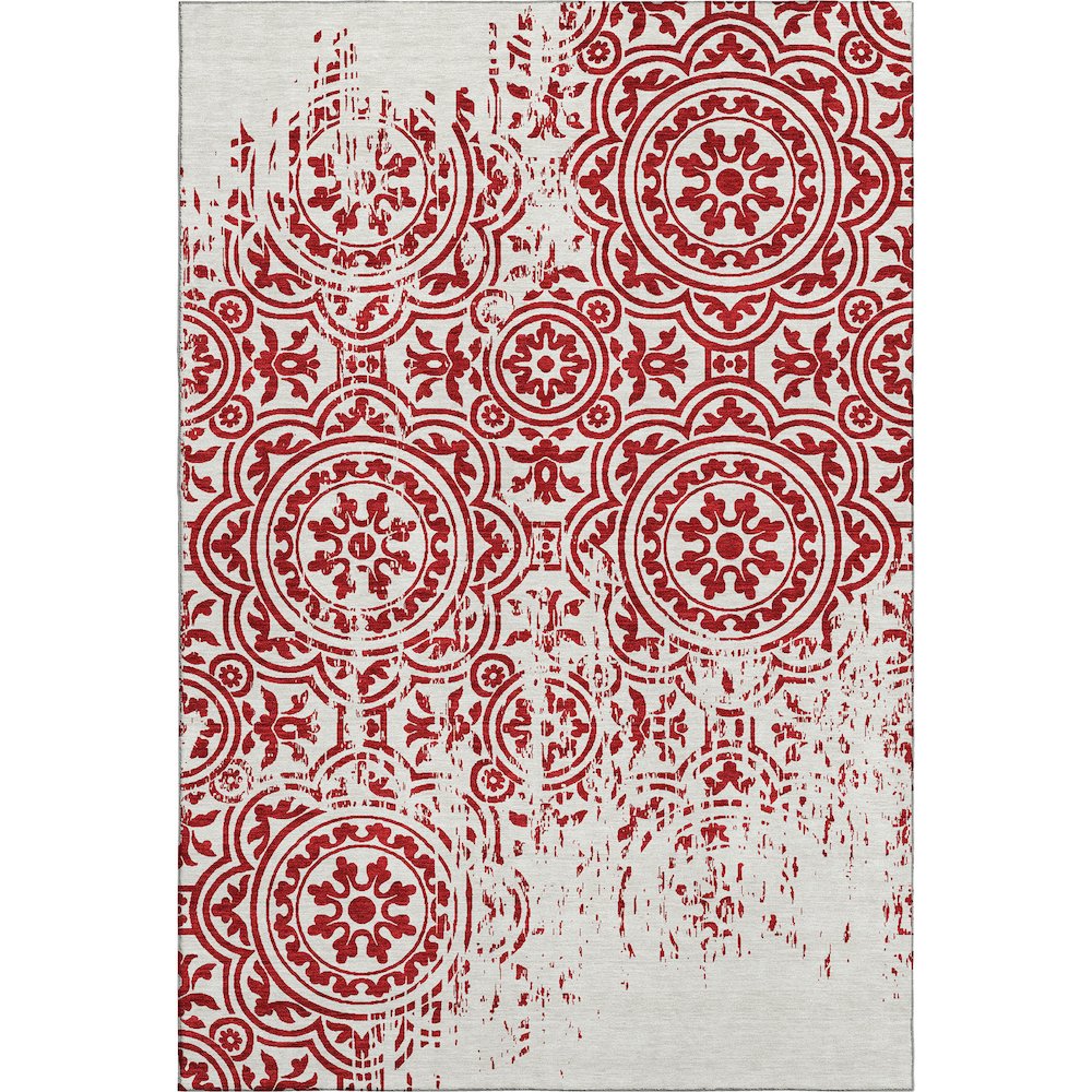 Premium Machine Washable Mayfield AMF758 Red 9' x 12' Rug. Picture 1