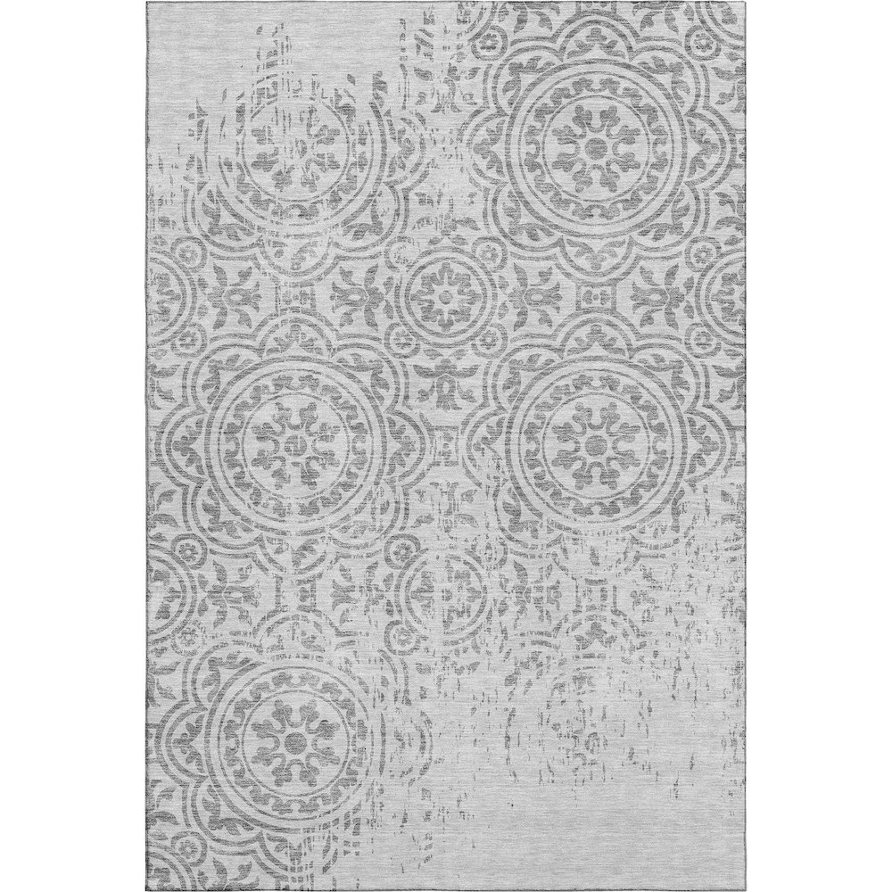 Premium Machine Washable Mayfield AMF758 Silver 9' x 12' Rug. Picture 1