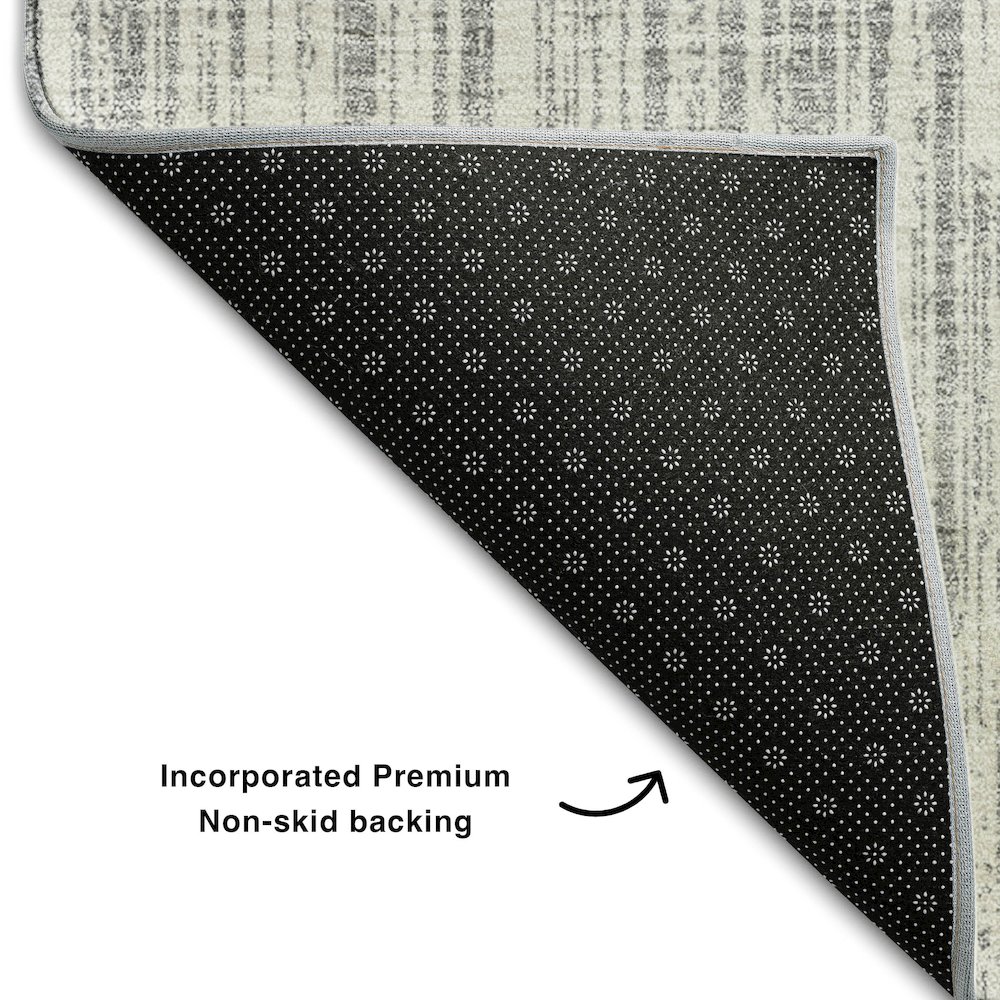 Premium Machine Washable Mayfield AMF760 Gray 5' x 7'6" Rug. Picture 2