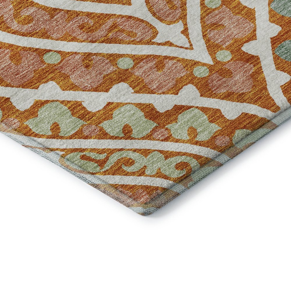 Premium Machine Washable Mayfield AMF761 Orange 5' x 7'6" Rug. Picture 3