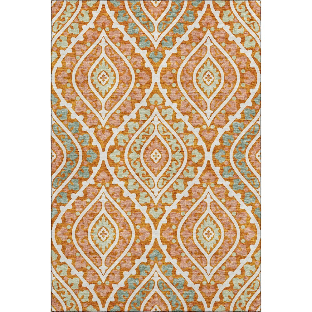 Premium Machine Washable Mayfield AMF761 Orange 9' x 12' Rug. Picture 1