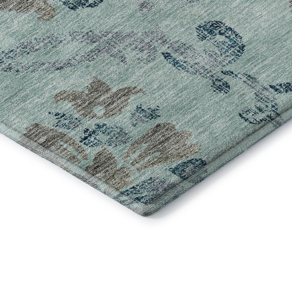 Premium Machine Washable Mayfield AMF762 Teal 5' x 7'6" Rug. Picture 3