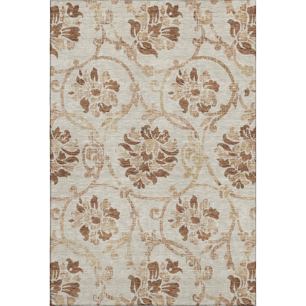 Premium Machine Washable Mayfield AMF762 Terracotta 9' x 12' Rug. Picture 1