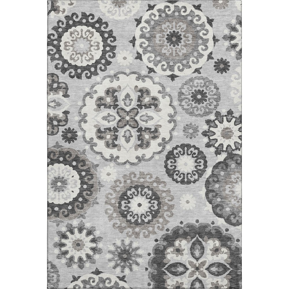 Premium Machine Washable Mayfield AMF763 Silver 9' x 12' Rug. Picture 1