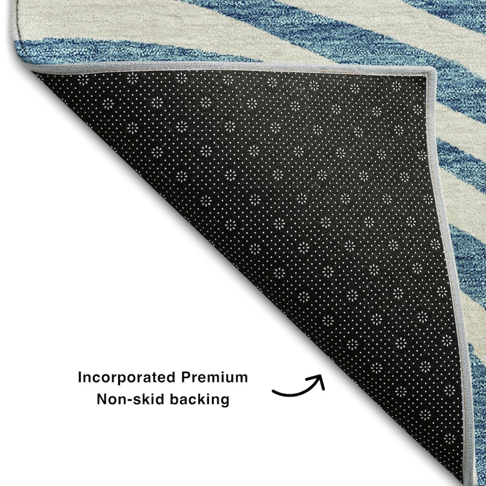 Premium Machine Washable Mayfield AMF765 Teal 5' x 7'6" Rug. Picture 2