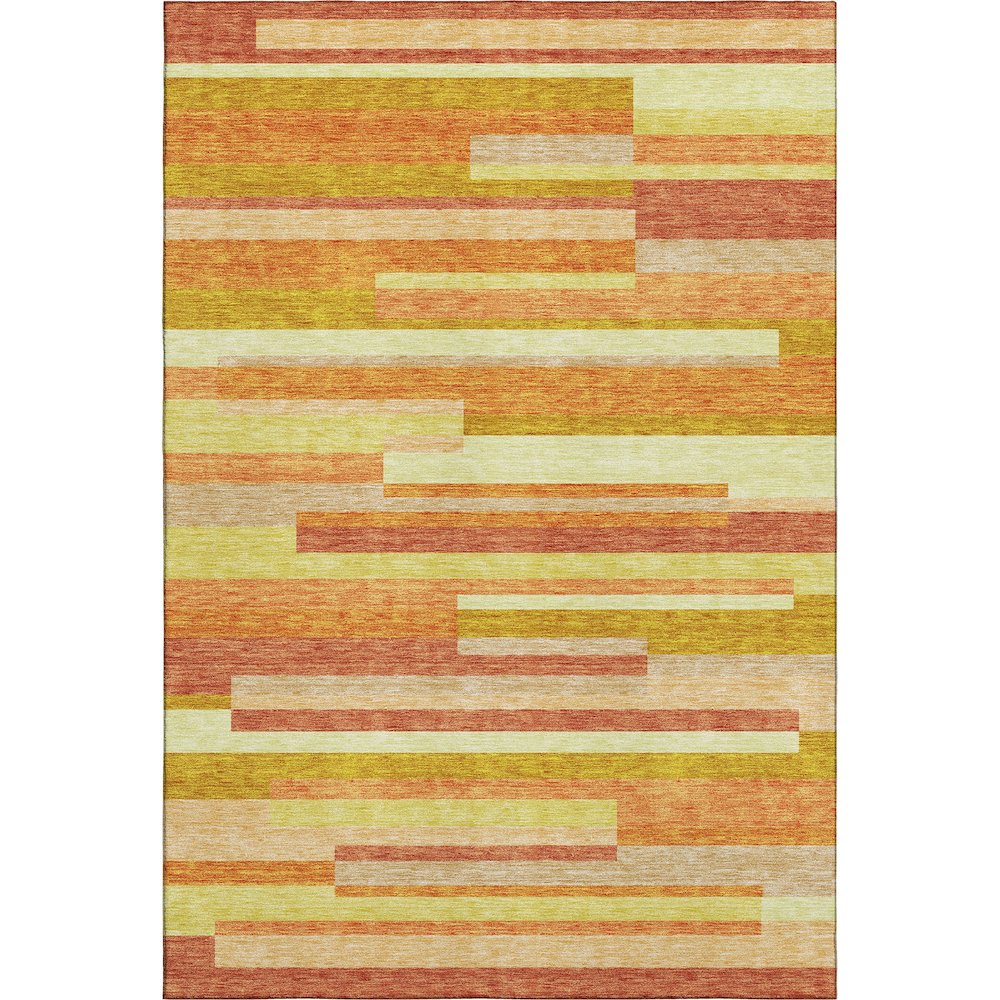 Premium Machine Washable Mayfield AMF766 Orange 9' x 12' Rug. Picture 1