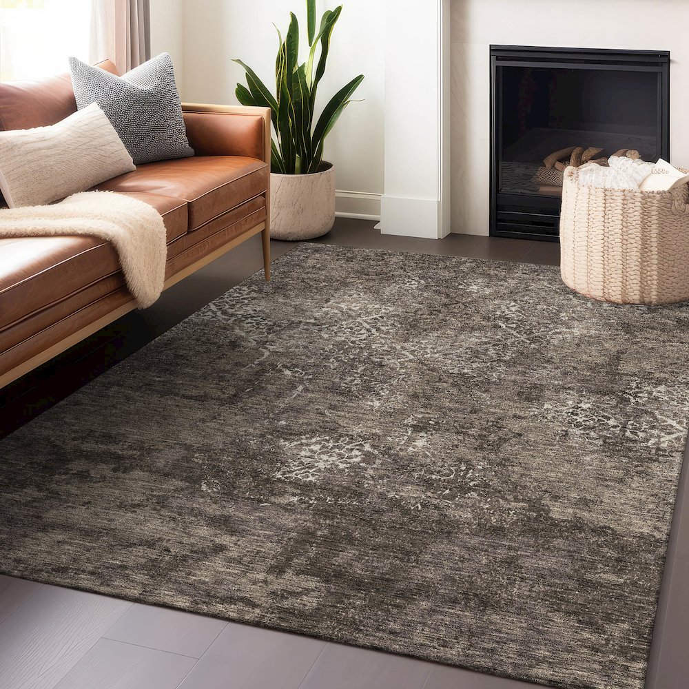 Premium Machine Washable Mayfield AMF769 Fudge 9' x 12' Rug. Picture 6