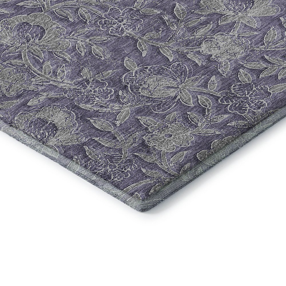 Premium Machine Washable Mayfield AMF771 Eggplant 5' x 7'6" Rug. Picture 3