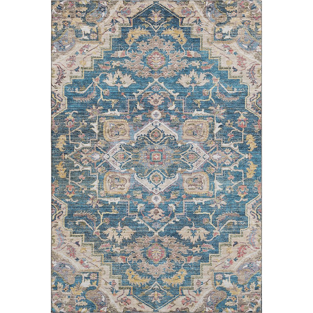 Premium Machine Washable Mayfield AMF774 Blue 9' x 12' Rug. Picture 1