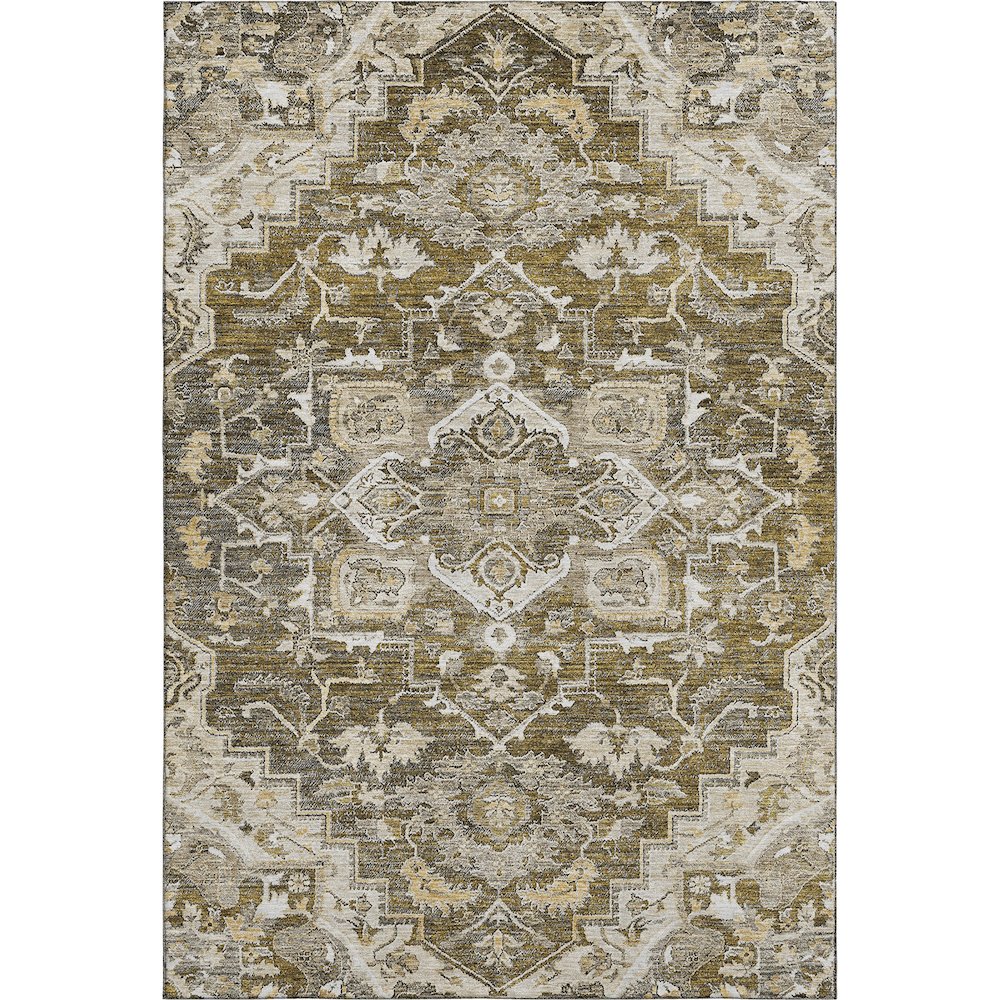 Premium Machine Washable Mayfield AMF774 Brown 9' x 12' Rug. Picture 1