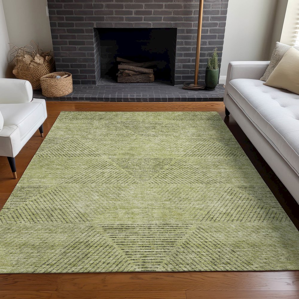 Premium Machine Washable Mayfield AMF777 Aloe 9' x 12' Rug. Picture 5