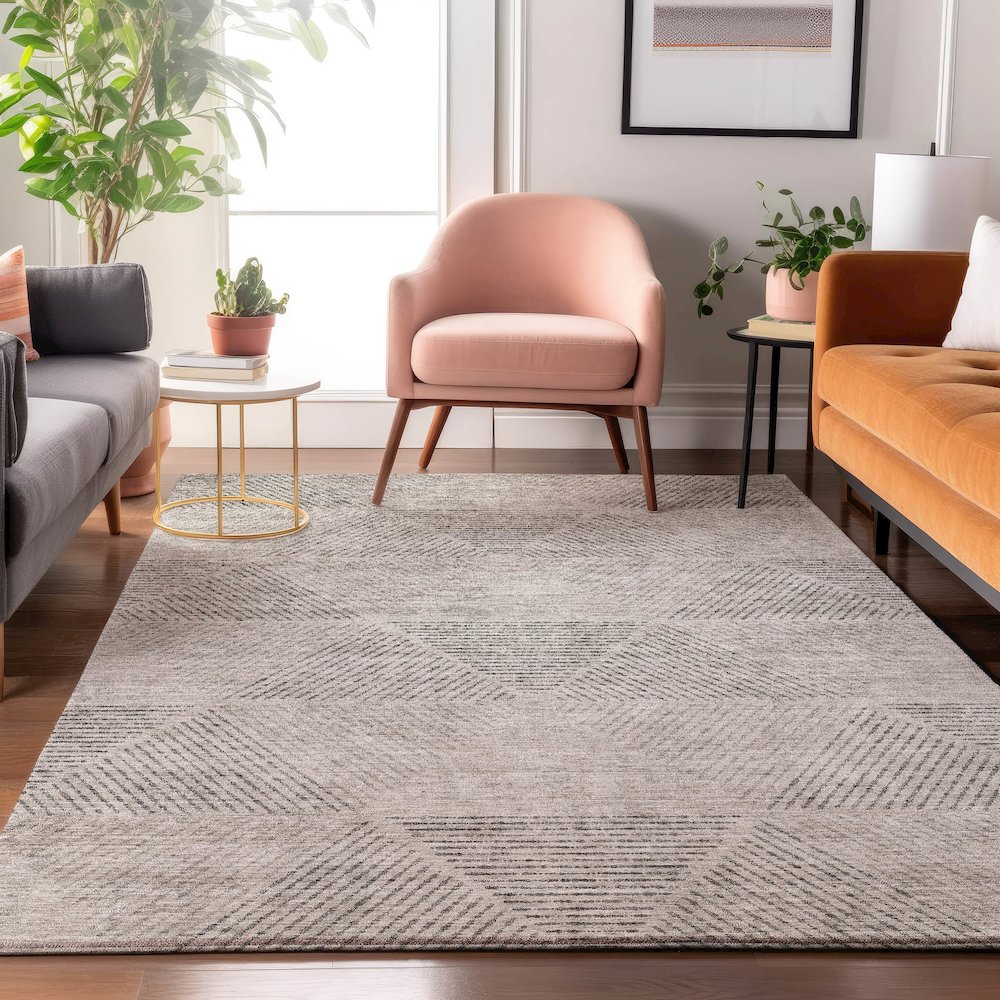 Premium Machine Washable Mayfield AMF777 Taupe 9' x 12' Rug. Picture 5
