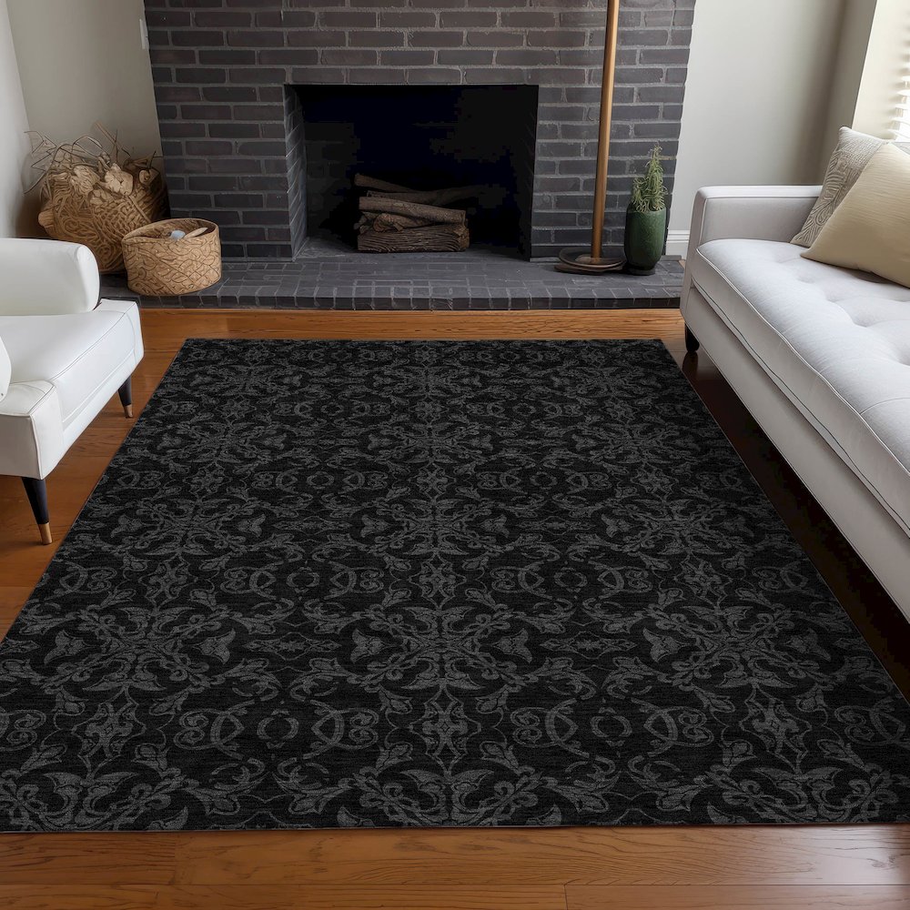 Premium Machine Washable Mayfield AMF785 Gray 9' x 12' Rug. Picture 5