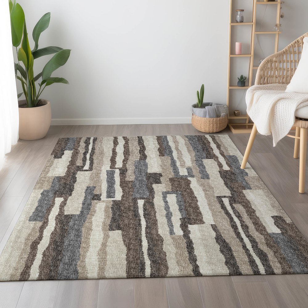 Premium Machine Washable Mayfield  Earth 9' x 12' Rug. Picture 5