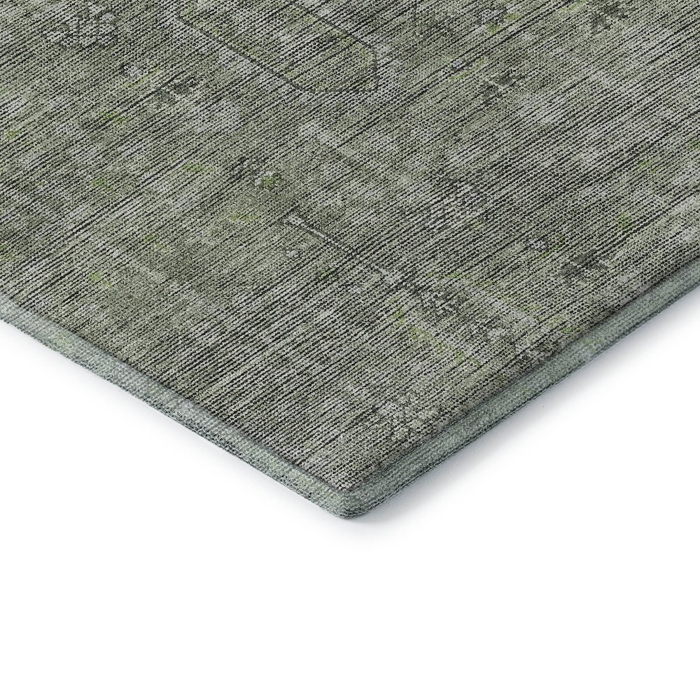Premium Machine Washable Mayfield AMF790 Green 5' x 7'6" Rug. Picture 3