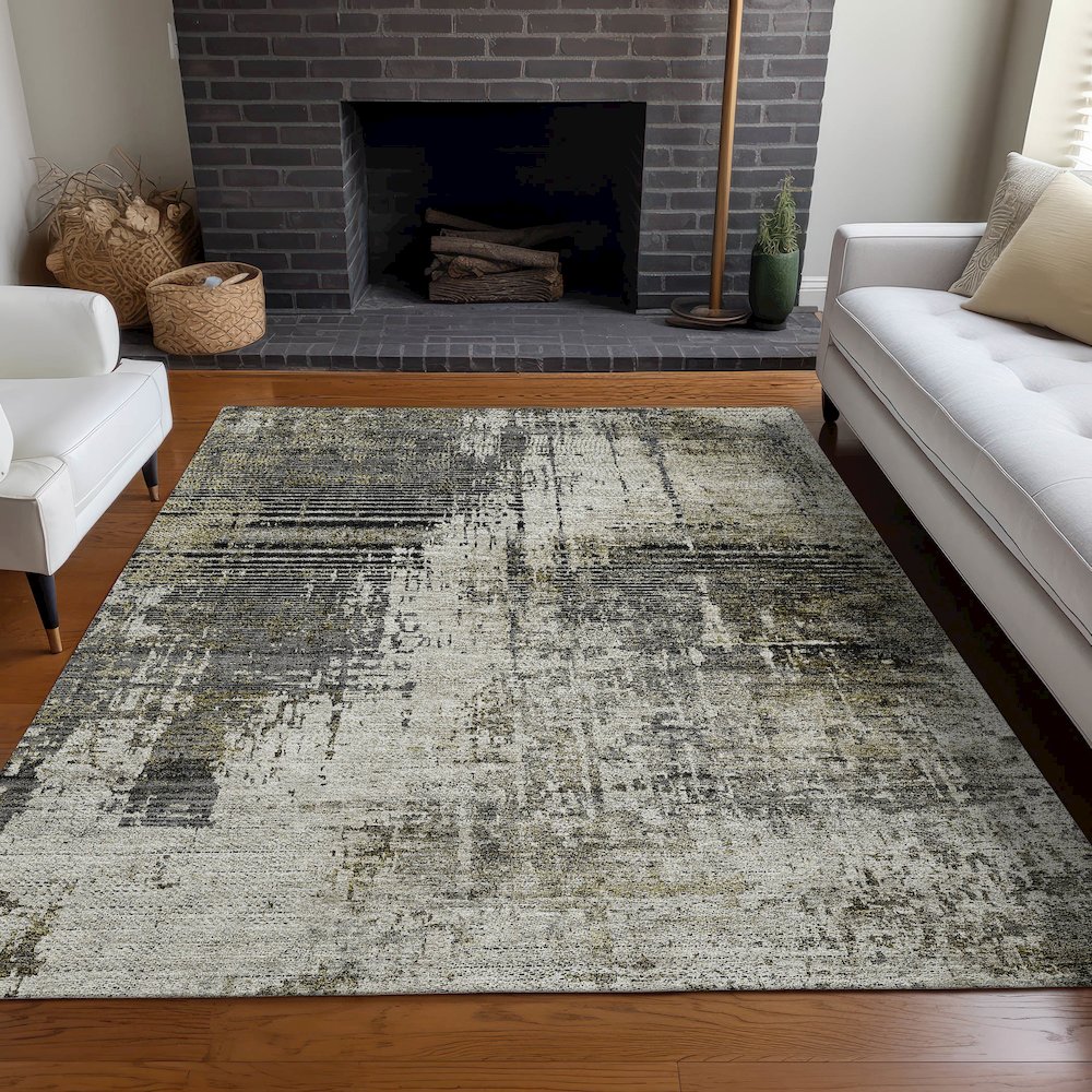 Premium Machine Washable Mayfield AMF797 Taupe 9' x 12' Rug. Picture 5