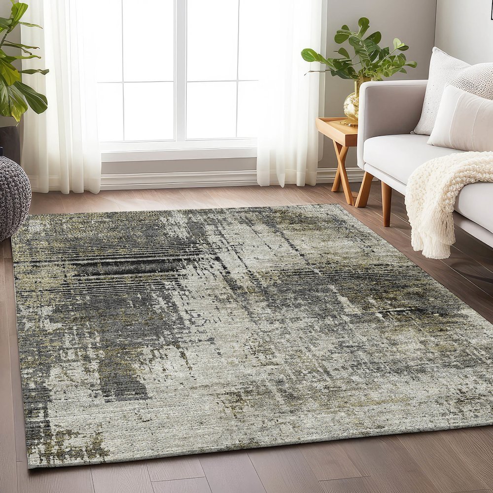 Premium Machine Washable Mayfield AMF797 Taupe 9' x 12' Rug. Picture 6