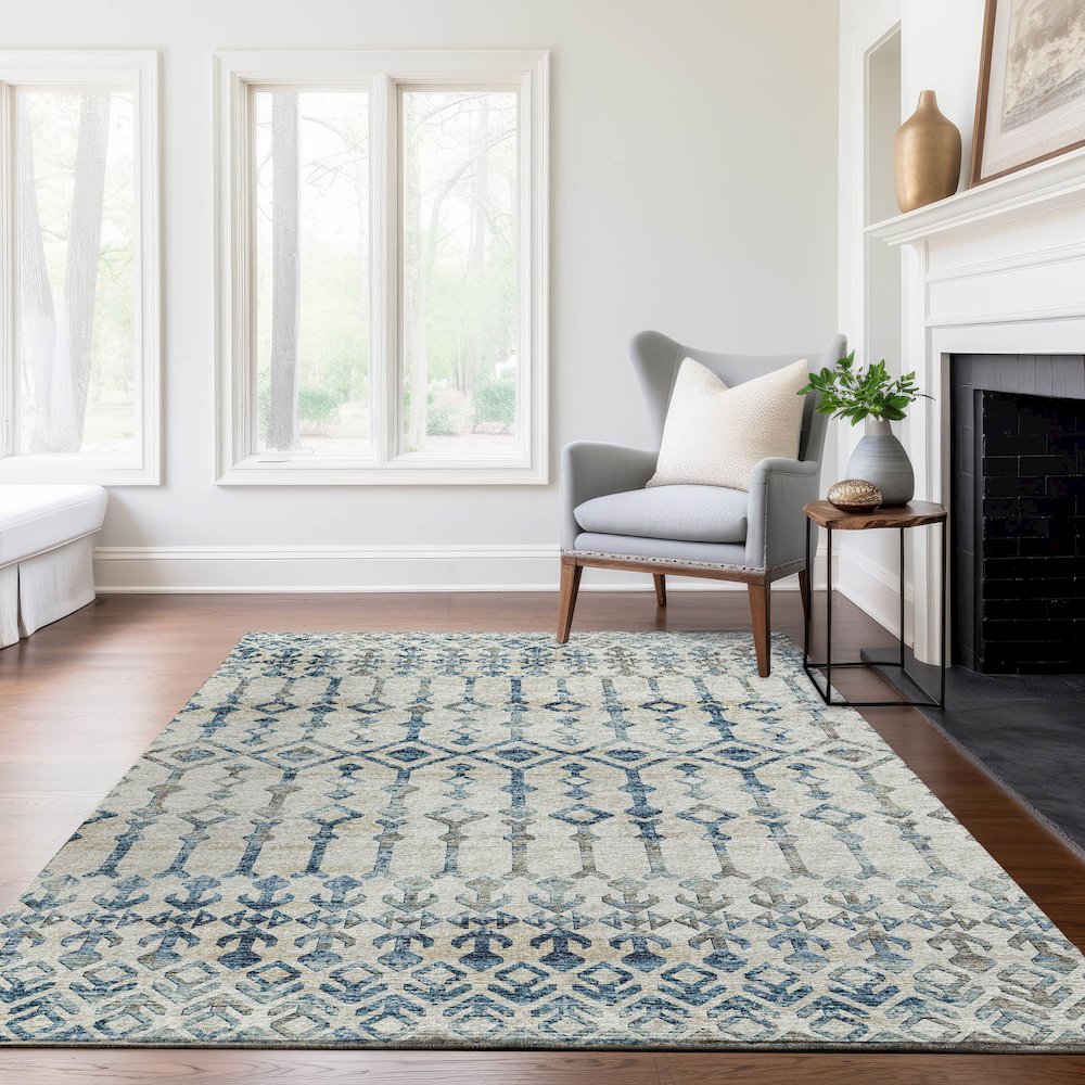 Premium Machine Washable Mayfield  Ivory 9' x 12' Rug. Picture 6