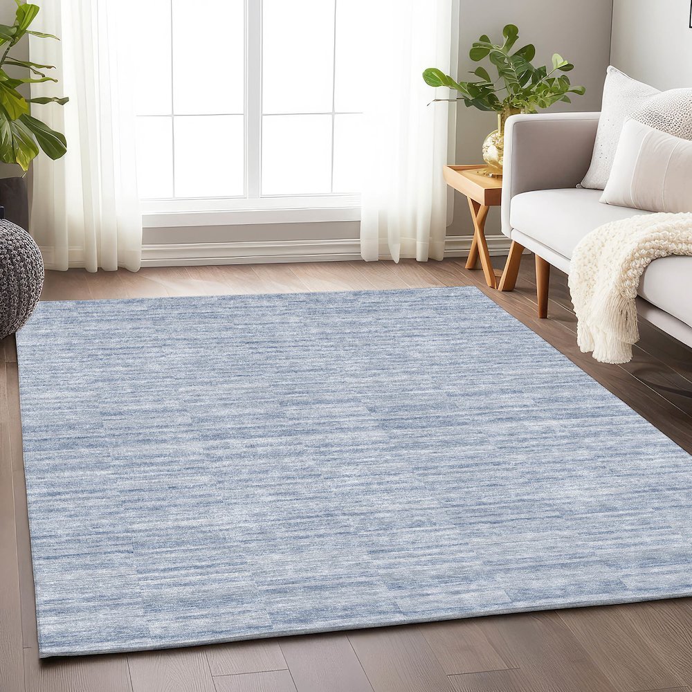Premium Machine Washable Mayfield AMF817 Sky 9' x 12' Rug. Picture 6