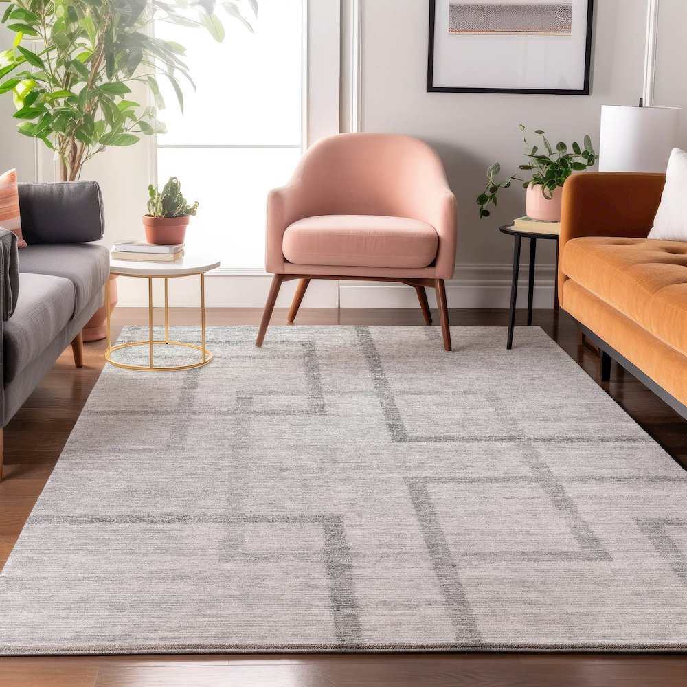 Premium Machine Washable Mayfield AMF827 Gray 9' x 12' Rug. Picture 5