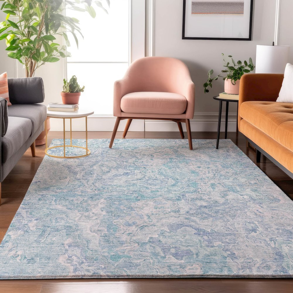 Premium Machine Washable Mayfield AMF829 Sky 9' x 12' Rug. Picture 5