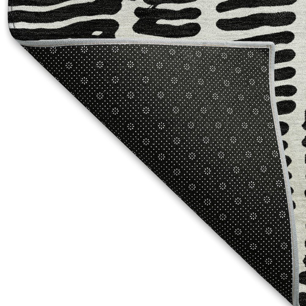 Premium Machine Washable Mayfield AMF830 Black 5' x 7'6" Rug. Picture 2
