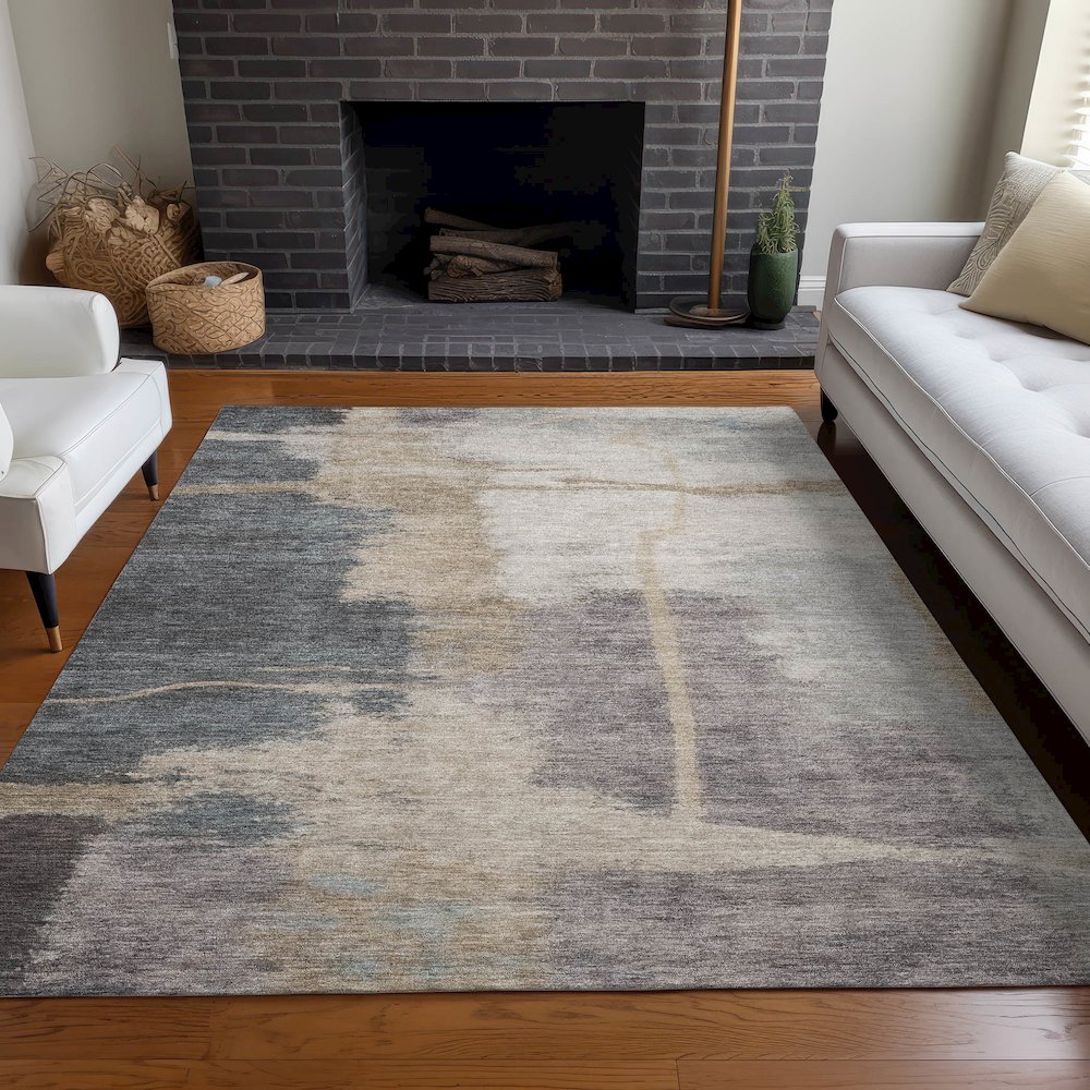 Premium Machine Washable Mayfield AMF831 Gray 9' x 12' Rug. Picture 5