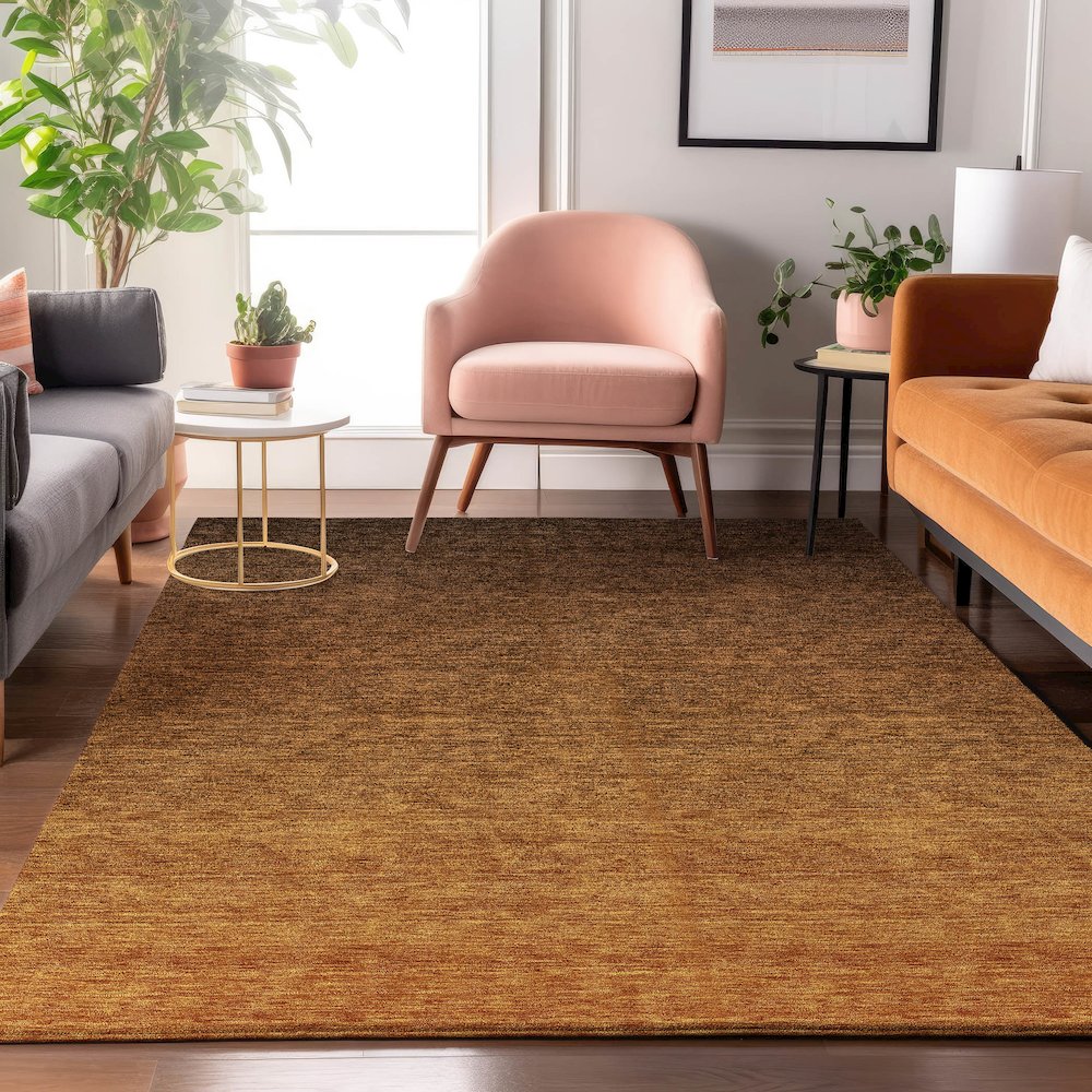 Premium Machine Washable Mayfield AMF833 Chocolate 9' x 12' Rug. Picture 5