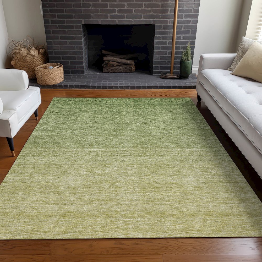 Premium Machine Washable Mayfield AMF833 Green 9' x 12' Rug. Picture 5