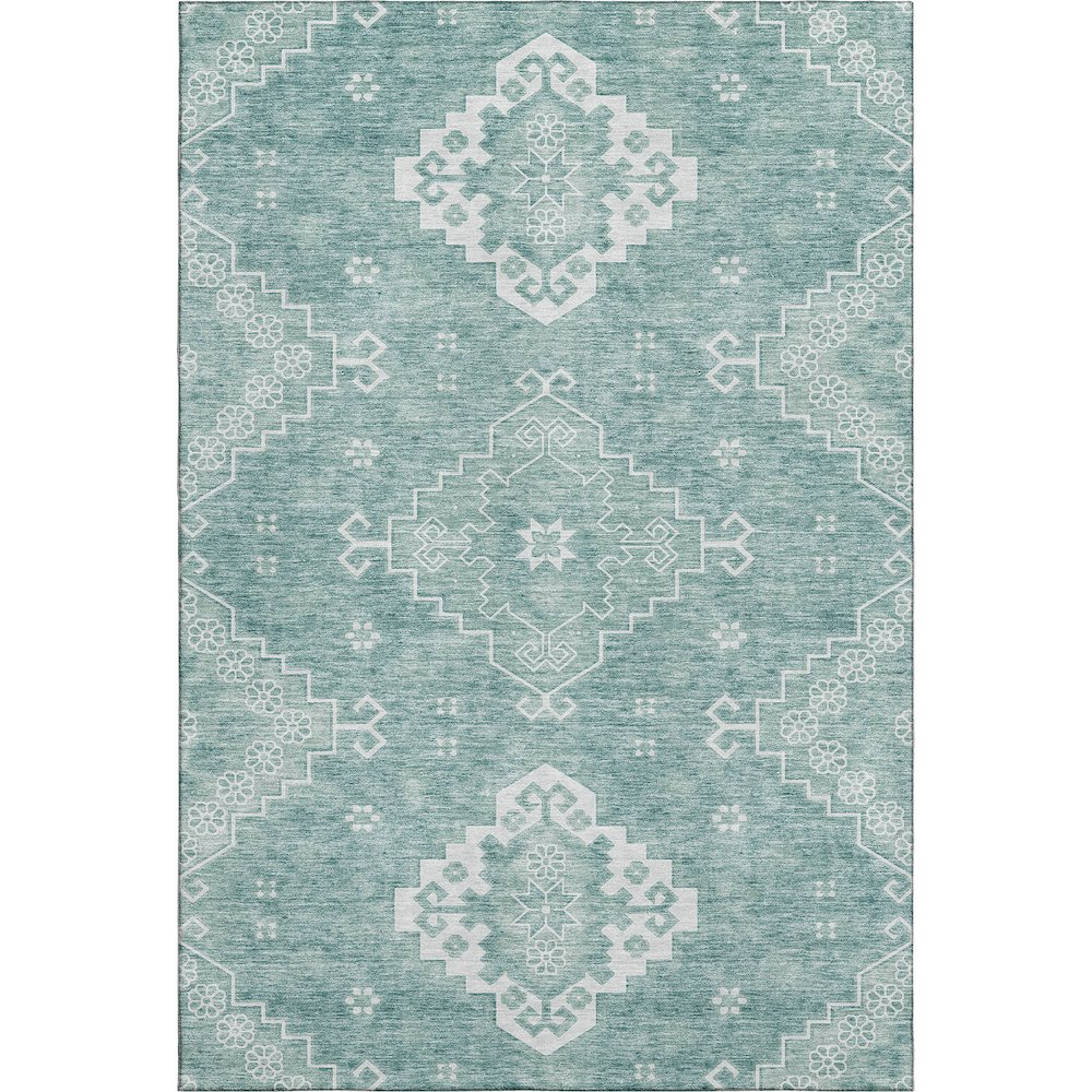 Premium Machine Washable Mayfield AMF847 Aqua 9' x 12' Rug. Picture 1