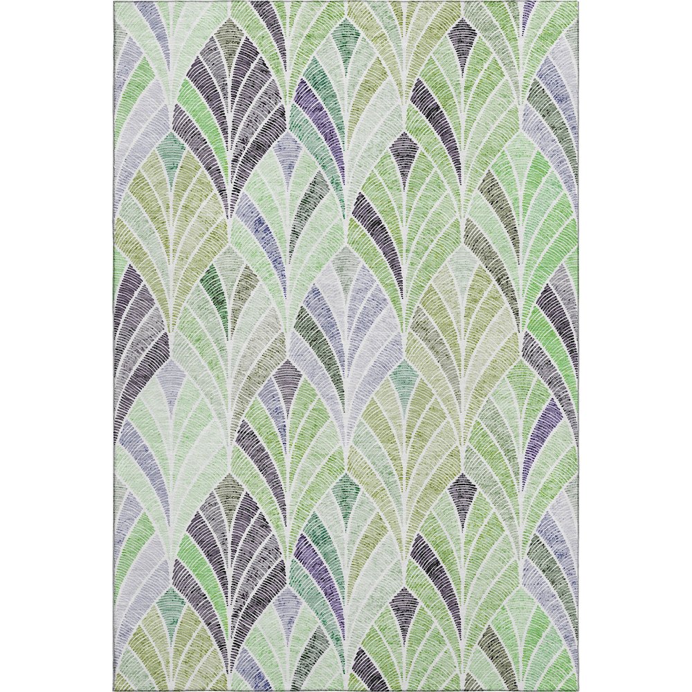 Premium Machine Washable Mayfield AMF851 Green 9' x 12' Rug. Picture 1