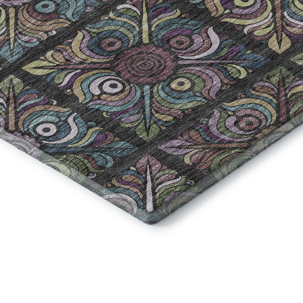 Premium Machine Washable Mayfield AMF852 Black 5' x 7'6" Rug. Picture 3