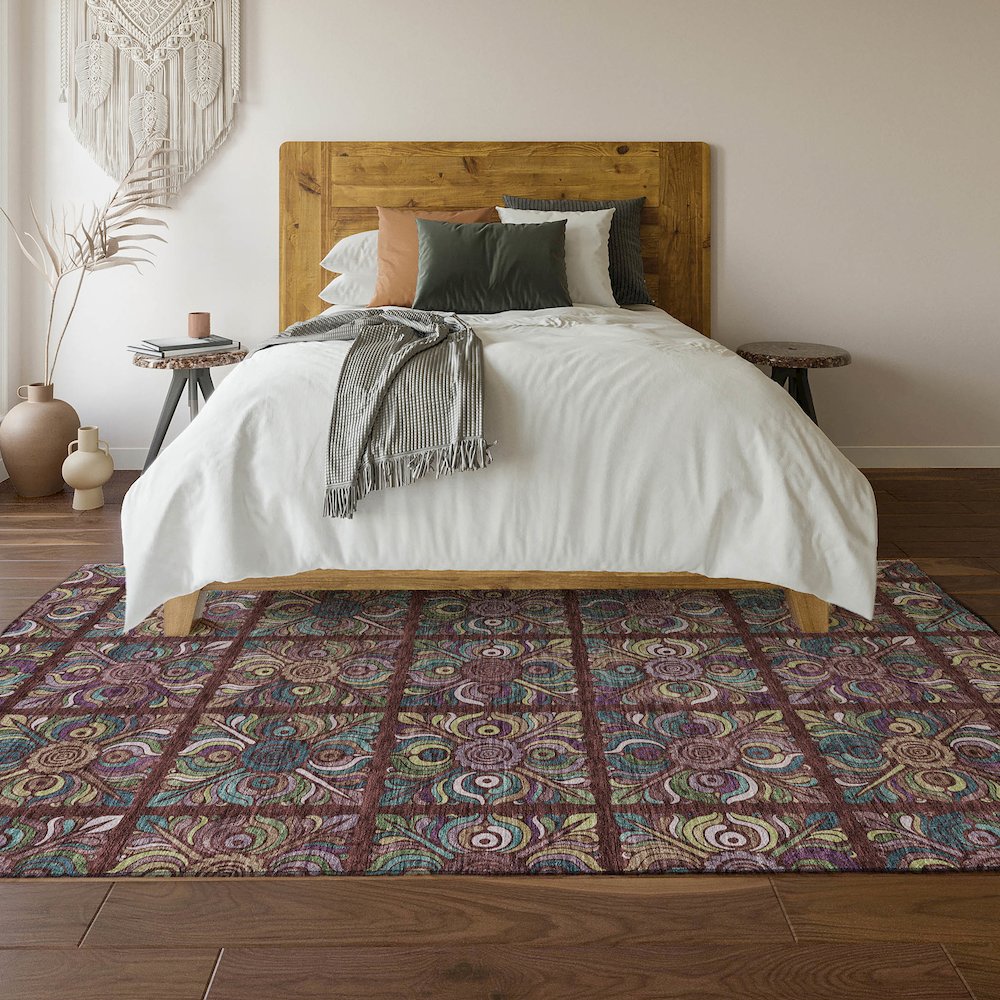 Premium Machine Washable Mayfield AMF852 Paprika 9' x 12' Rug. Picture 6