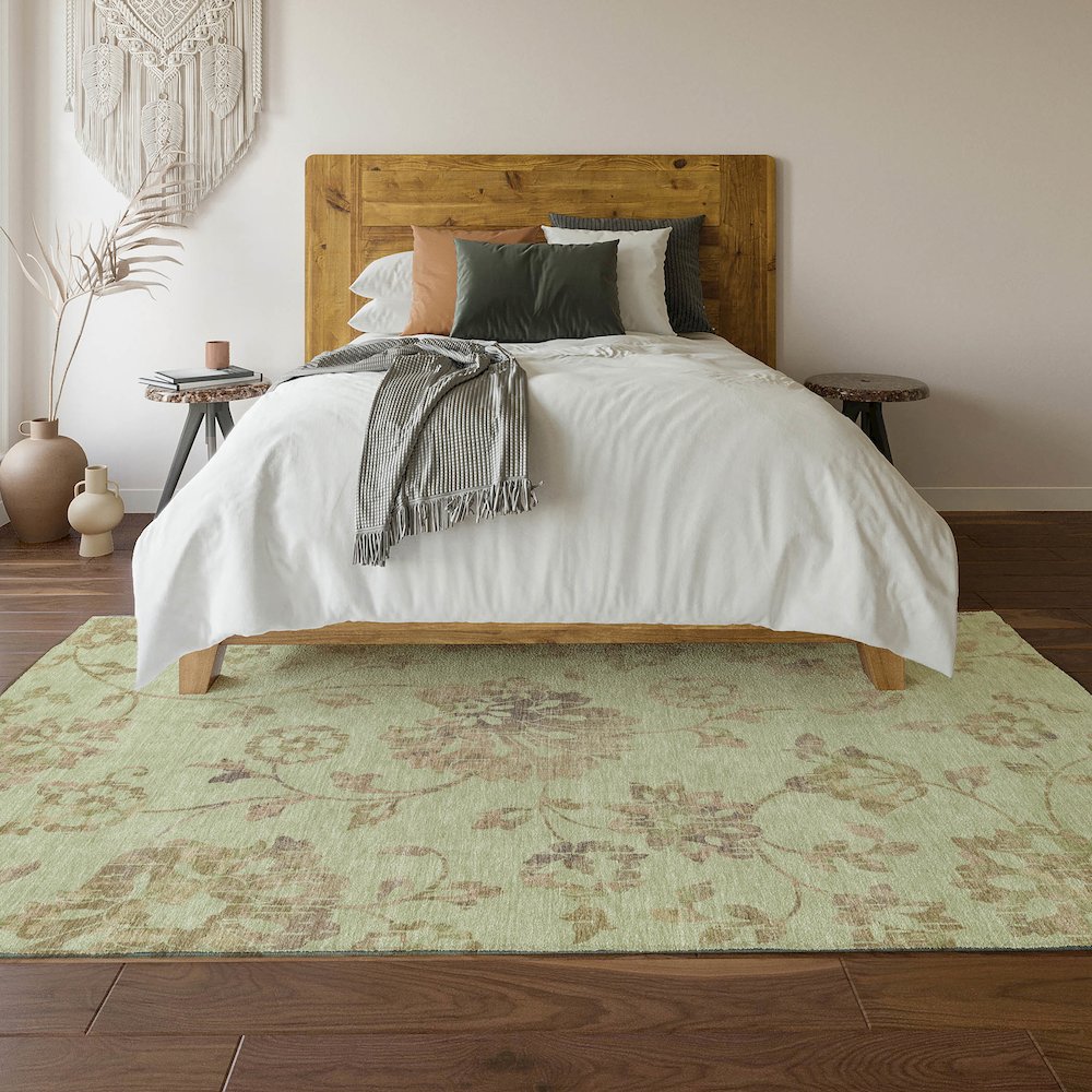 Premium Machine Washable Mayfield AMF856 Aloe 9' x 12' Rug. Picture 6